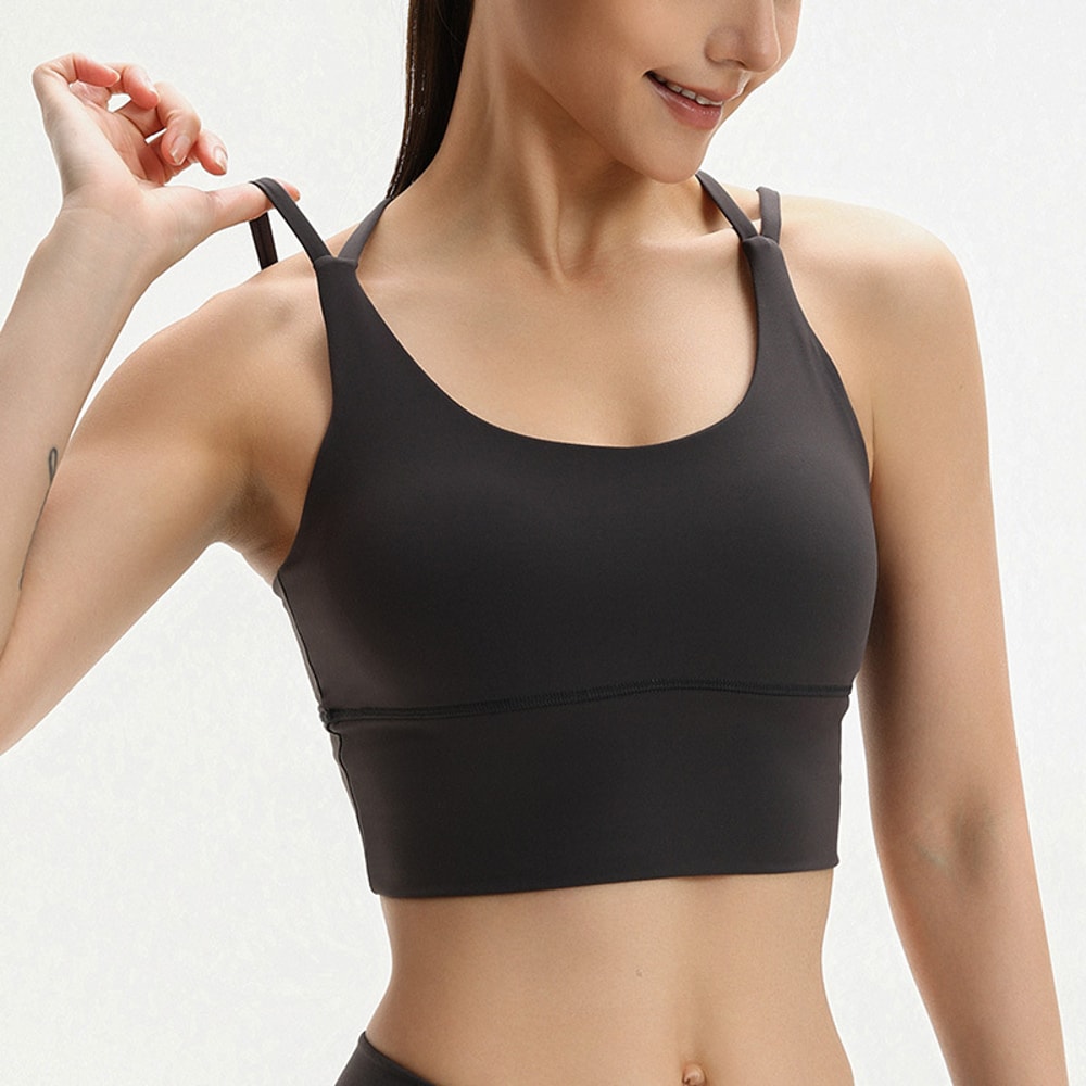 Womens Quick Dry Cross Strap Sports Bra For Women Yoga Workout Support 2