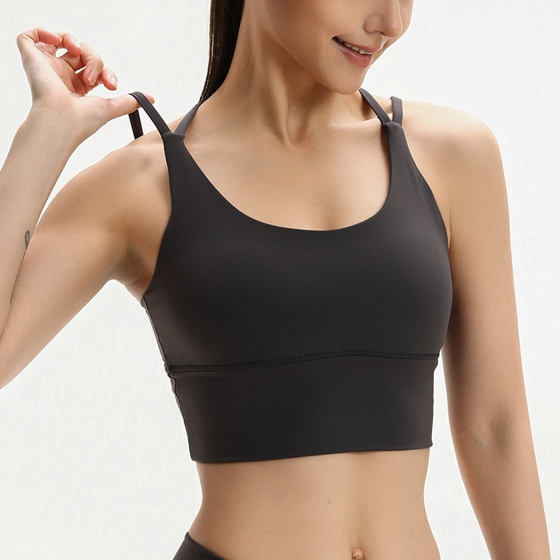 Womens Quick Dry Cross Strap Sports Bra For Women Yoga Workout Support 2