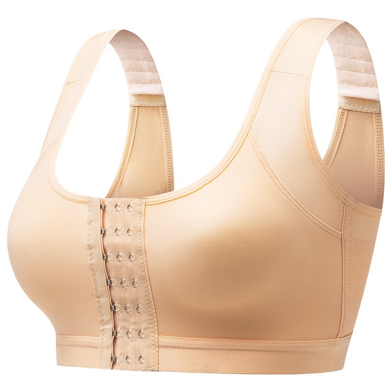 Front Closure Plus Size Wireless Yoga Sports Bra With Posture Support Comfortable Push Up Fit 3