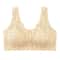 ComfortEase Front Button Wireless Lace Bra Tank Top – Breathable Soft Cup Plus Size Support