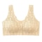 ComfortEase Front Button Wireless Lace Bra Tank Top – Breathable Soft Cup Plus Size Support