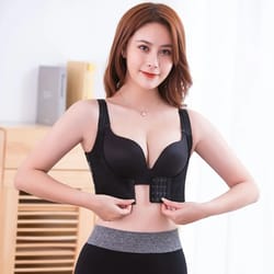 womens high support gathering shaping sports bra with side bust adjustment & reinforced chest support