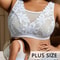 ComfortCurve Plus Size White Floral Lace Bralette Wireless Comfort Breathable Wide Strap Support 0