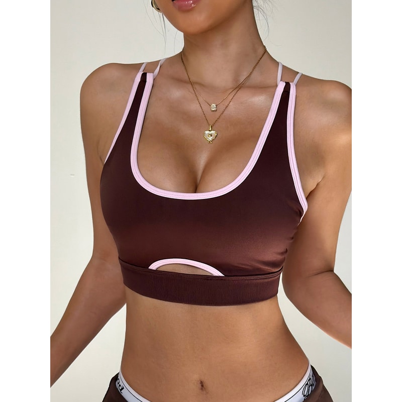 Seamless Breathable Sports Bra Shockproof Push Up Workout Crop Top
