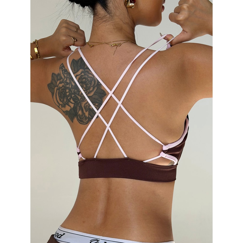 Seamless Breathable Sports Bra Shockproof Push Up Workout Crop Top