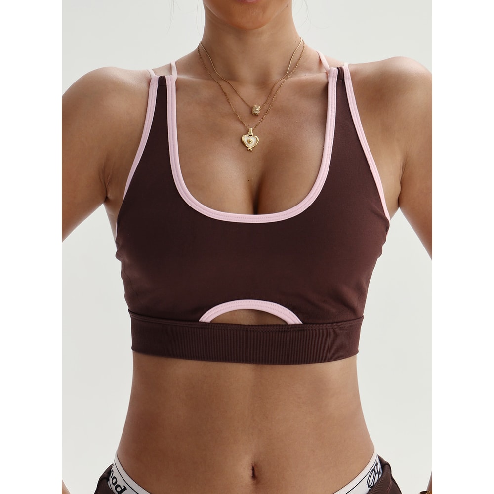 Seamless Breathable Sports Bra Shockproof Push Up Workout Crop Top