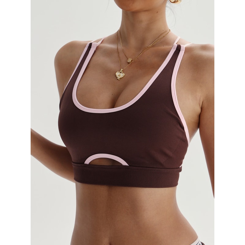 Seamless Breathable Sports Bra Shockproof Push Up Workout Crop Top