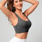 seamless sports bra, racerback yoga bra, breathable workout top, shockproof gym bra, push up fitness vest