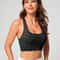 seamless sports bra, racerback yoga bra, breathable workout top, shockproof gym bra, push up fitness vest