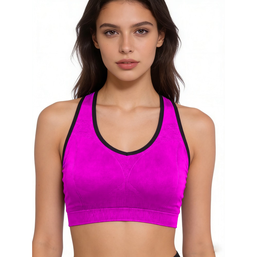 Womens High Support Mesh Racerback Sports Bra – Breathable Quick Dry Gym & Yoga Top
