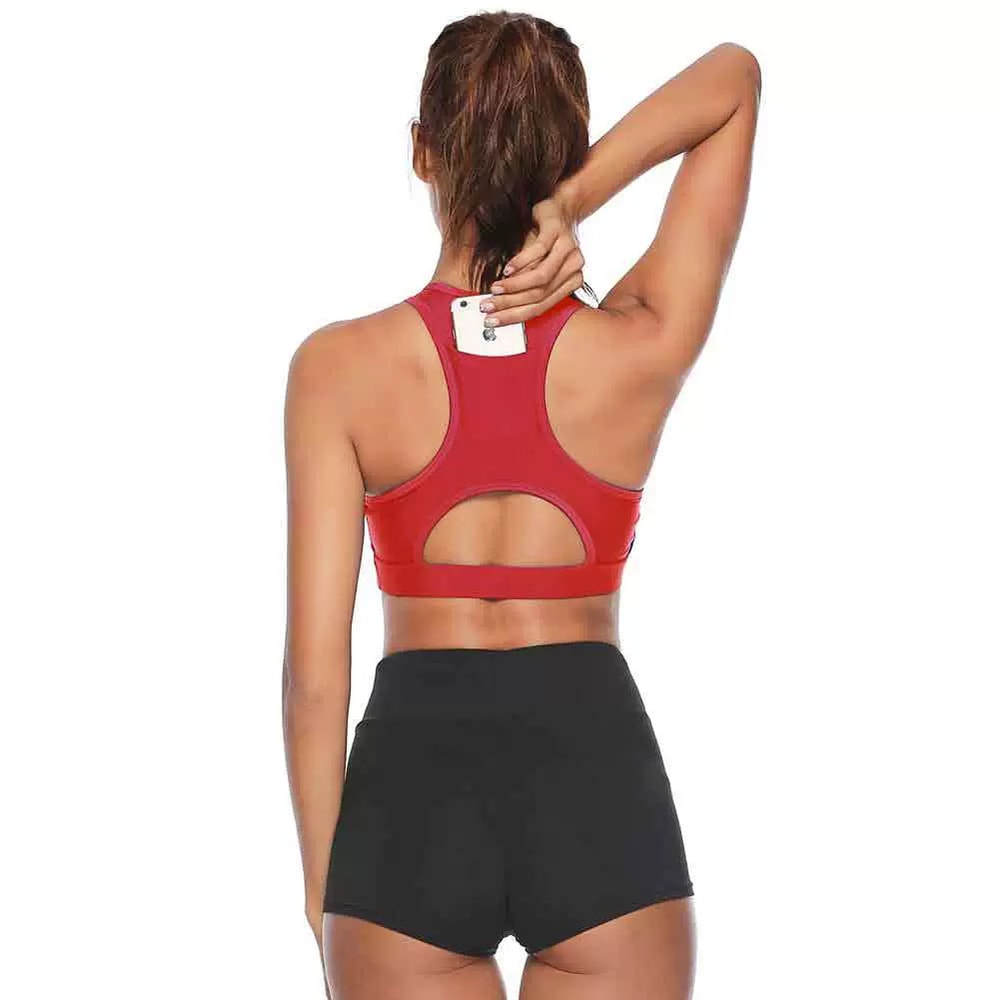 Breathable Sports Bra Seamless Yoga Bra – Shockproof Push Up Fitness Crop Top