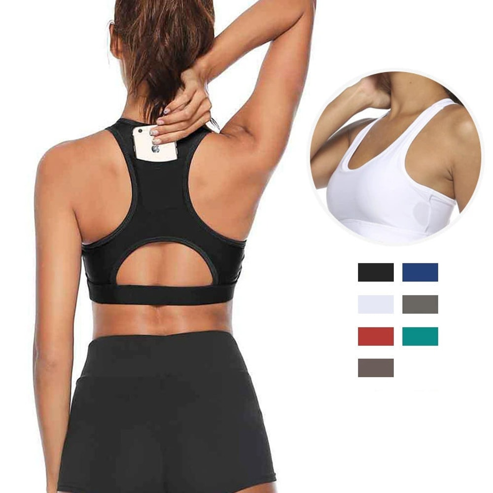 Breathable Sports Bra Seamless Yoga Bra – Shockproof Push Up Fitness Crop Top