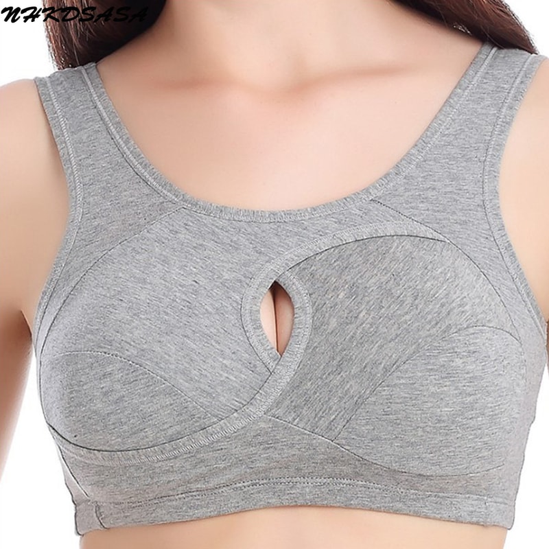 Plus Size Comfort Cotton Sleep Bra Wireless Removable Padding Support 0
