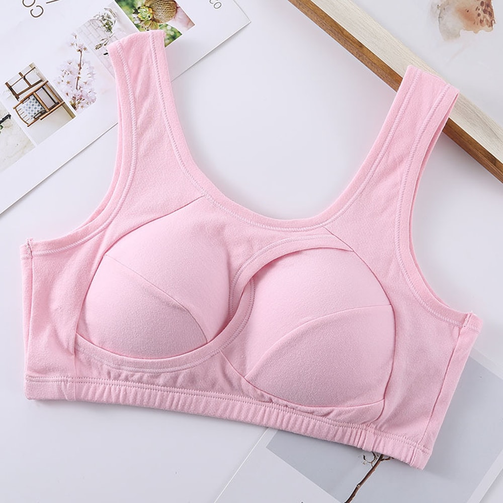 Plus Size Comfort Cotton Sleep Bra Wireless Removable Padding Support 5