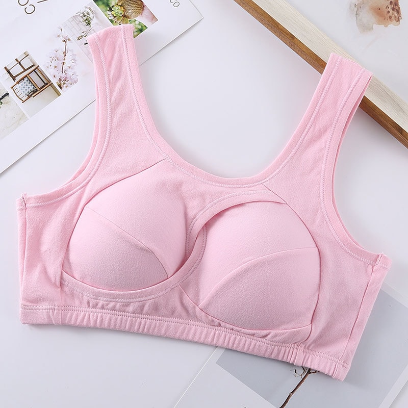 Plus Size Comfort Cotton Sleep Bra Wireless Removable Padding Support 5