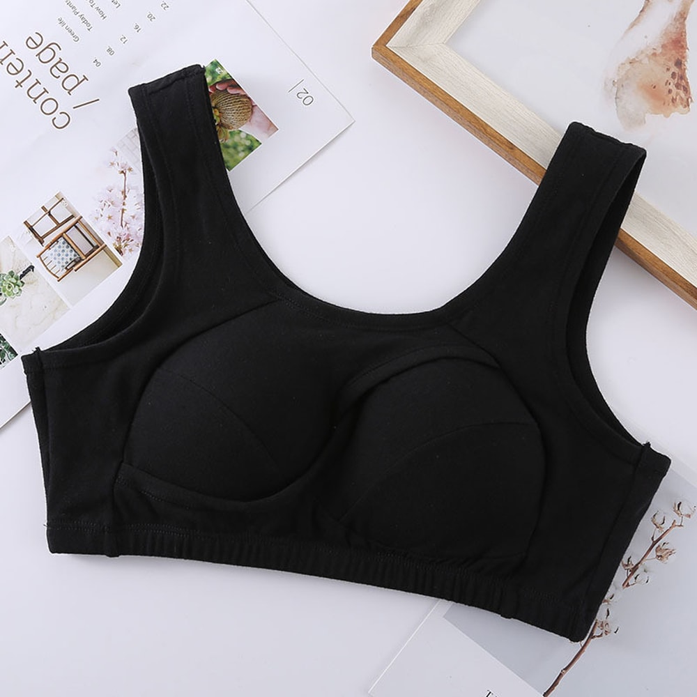 Plus Size Comfort Cotton Sleep Bra Wireless Removable Padding Support 7