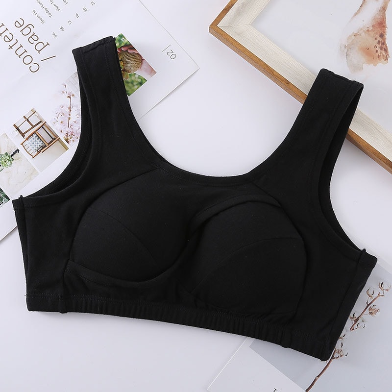 Plus Size Comfort Cotton Sleep Bra Wireless Removable Padding Support 7