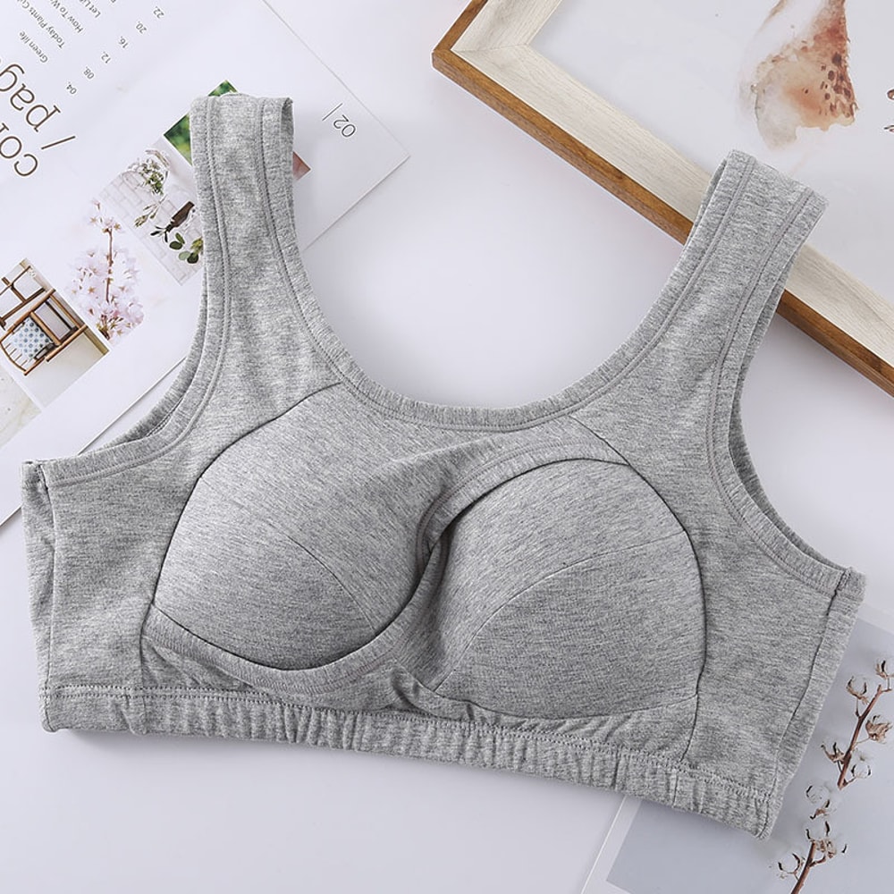 Plus Size Comfort Cotton Sleep Bra Wireless Removable Padding Support 6