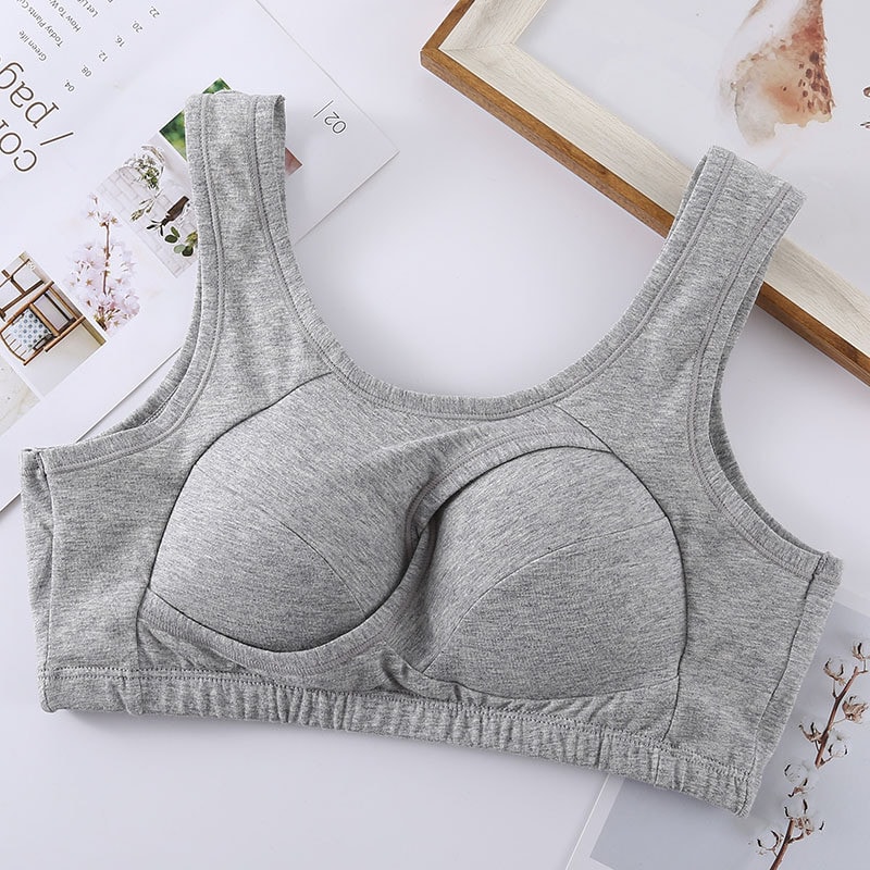 Plus Size Comfort Cotton Sleep Bra Wireless Removable Padding Support 6