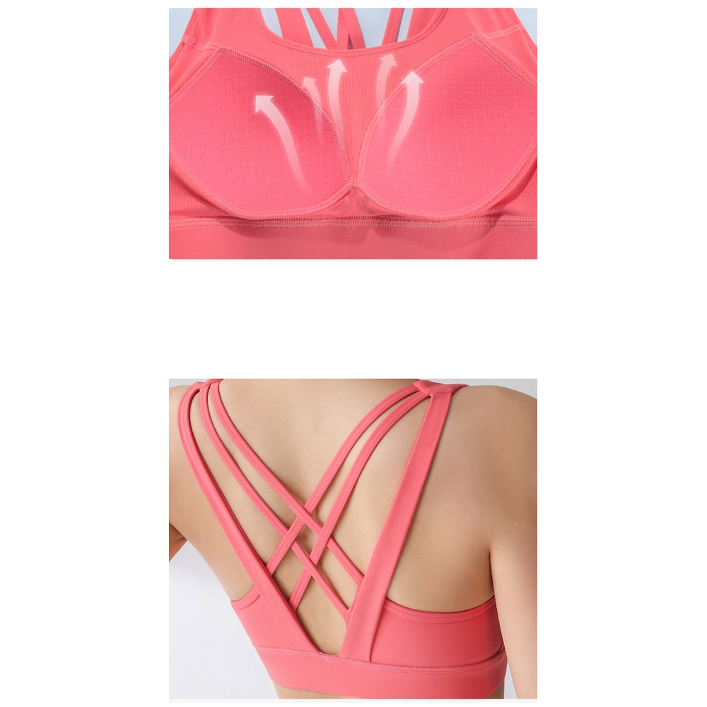 Womens Seamless Yoga & Shockproof Gym Bra – High Support Fitness Crop Top