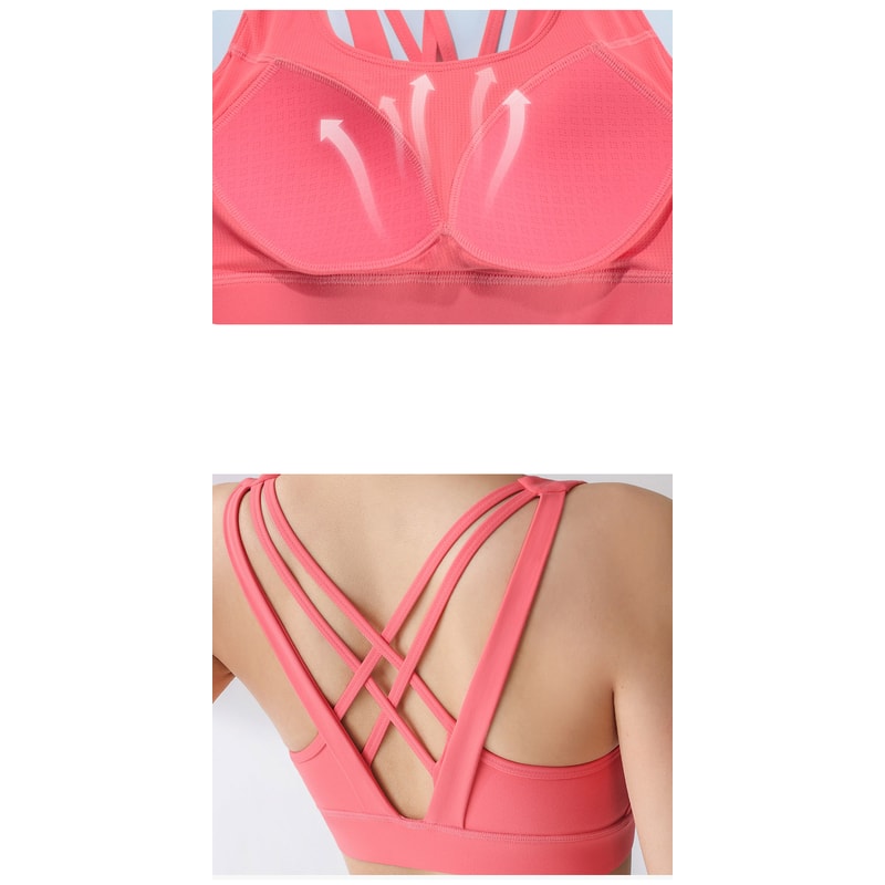 Womens Seamless Yoga & Shockproof Gym Bra – High Support Fitness Crop Top