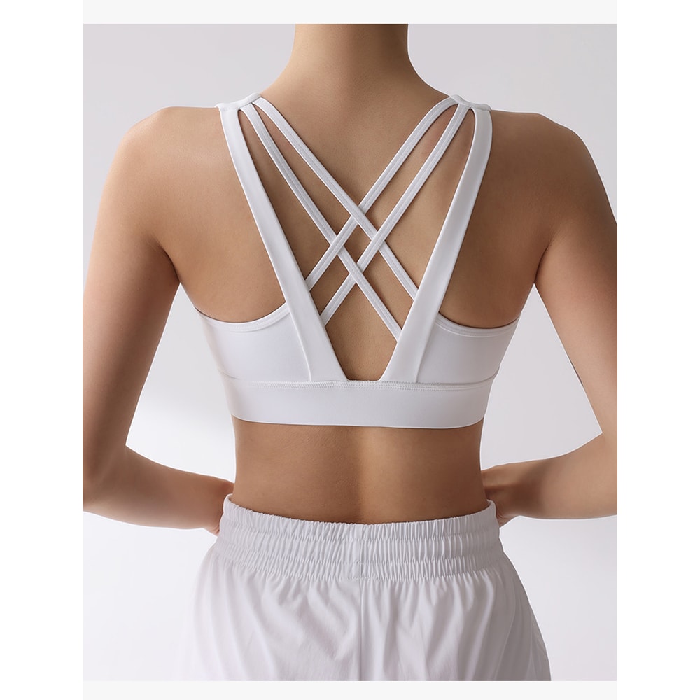 Womens Seamless Yoga & Shockproof Gym Bra – High Support Fitness Crop Top
