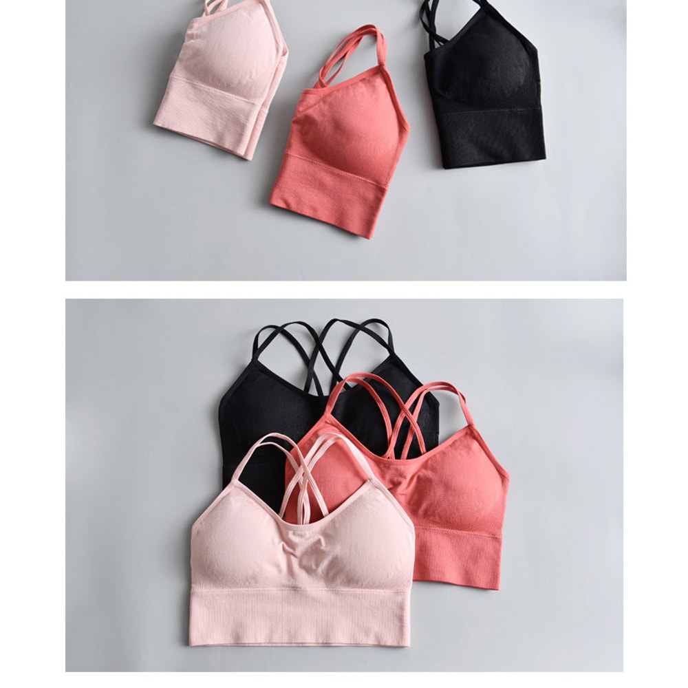 Womens Cross Back Quick Dry High Support Yoga Running Sports Bra 3
