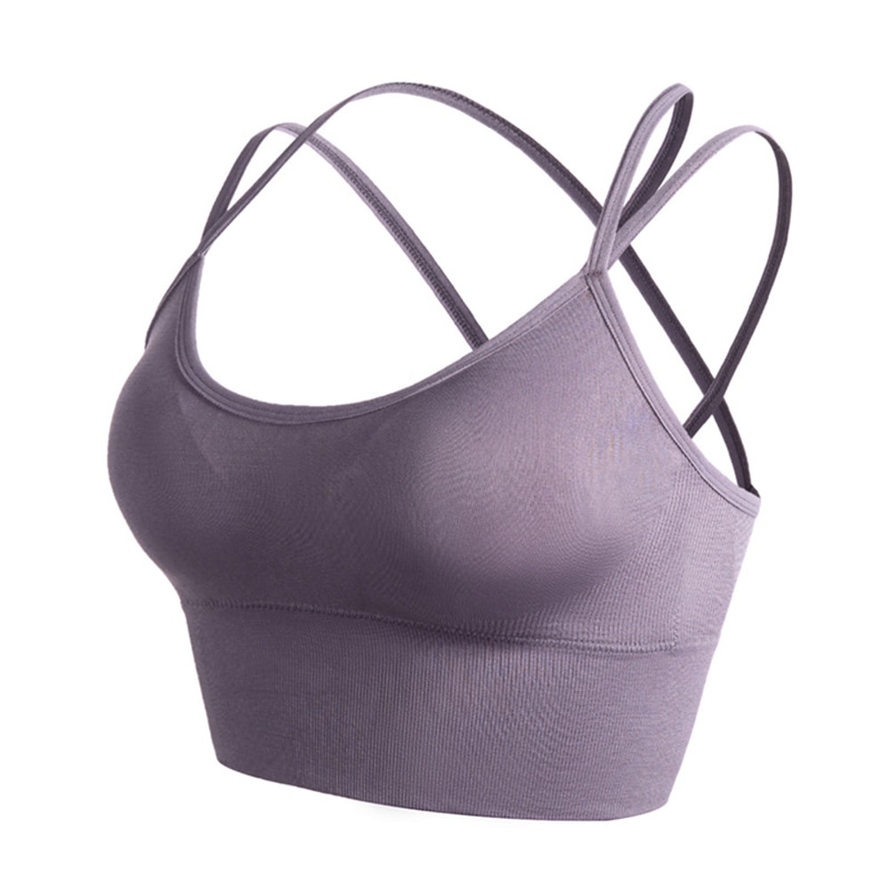 Womens Cross Back Quick Dry High Support Yoga Running Sports Bra 6
