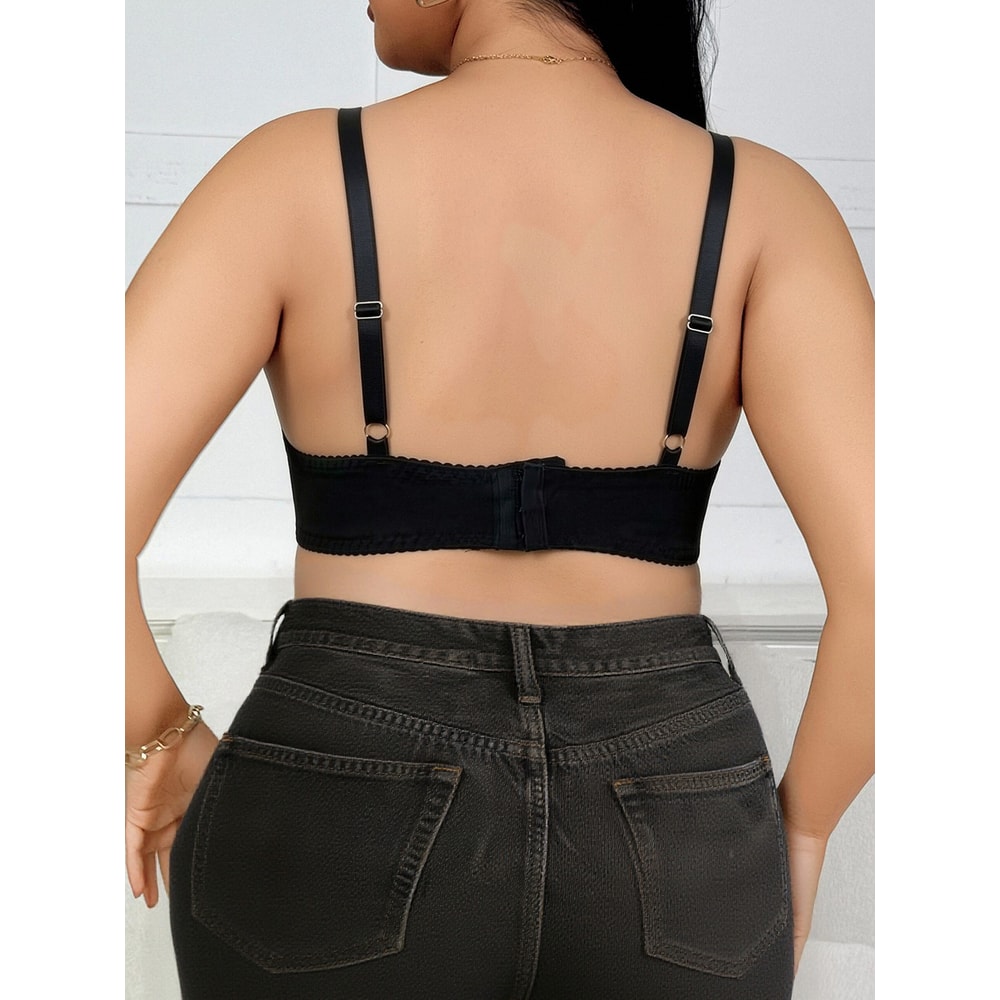 Elegant Floral Support Plus Size Push Up Lace Bra – Lift, Shape & Comfort
