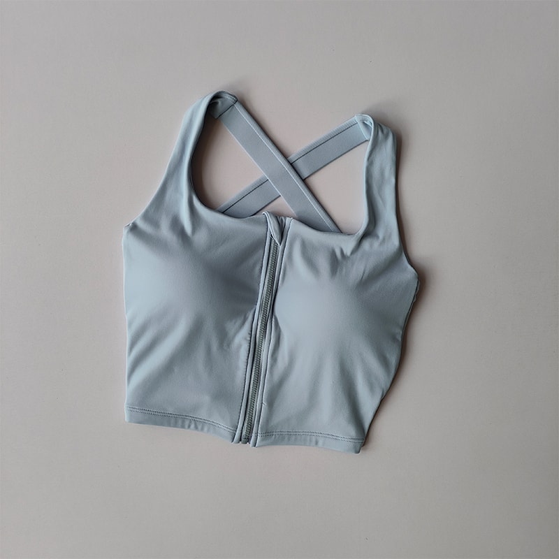 Premium Front Zip High Support Activewear Bra – Shockproof Fitness Top