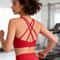 Seamless Cross Back Padded Sports Bra for Women – Breathable Yoga & Running Fitness Top