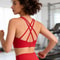 Seamless Cross Back Padded Sports Bra for Women – Breathable Yoga & Running Fitness Top
