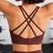 Seamless Cross Back Padded Sports Bra for Women – Breathable Yoga & Running Fitness Top