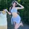 Sweet Stripe Women Bikini Set Tummy Control Halter Neck Swimwear For Beach Vacation 3
