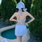 Sweet Stripe Women Bikini Set Tummy Control Halter Neck Swimwear For Beach Vacation 1