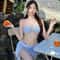 Sweet Stripe Women Bikini Set Tummy Control Halter Neck Swimwear For Beach Vacation 2