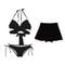 Minimalist Three Piece Bikini Set Swimsuit For Small Bust Vacation Beachwear 5