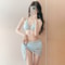 Elegant Womens Three Piece Swimwear Set Stylish Beach Vacation Bikini Cover Up 2