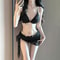 Elegant Womens Three Piece Swimwear Set Stylish Beach Vacation Bikini Cover Up 3