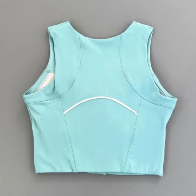 Front Zip Fitness Sports Bra For Women Breathable Push Up Yoga Gym Top 3