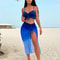 Gradient Mesh Bikini Three Piece Swimsuit Beach Cover Ups Set For Women 4