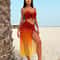 Gradient Mesh Bikini Three Piece Swimsuit Beach Cover Ups Set For Women 5
