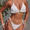 Womens Ruffled Halter Three Piece Bikini Set Stylish Beachwear Swimwear