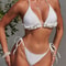 Womens Ruffled Halter Three Piece Bikini Set Stylish Beachwear Swimwear