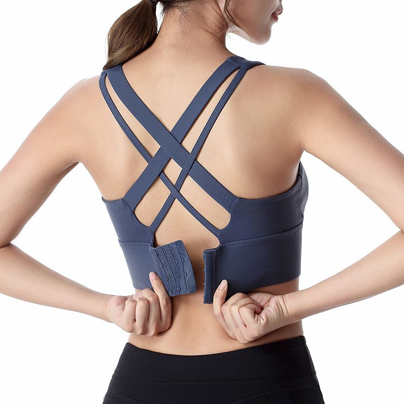 Customizable Breathable Women Sports Bra Push Up Hollow Push Up Crop Top Fitness Running Bra