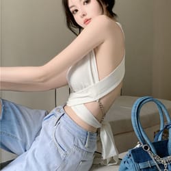 stylish women sexy backless crop tank top – summer & club wear fit