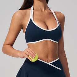 high support sports bra for women – open back gym & running workout bra with push up design