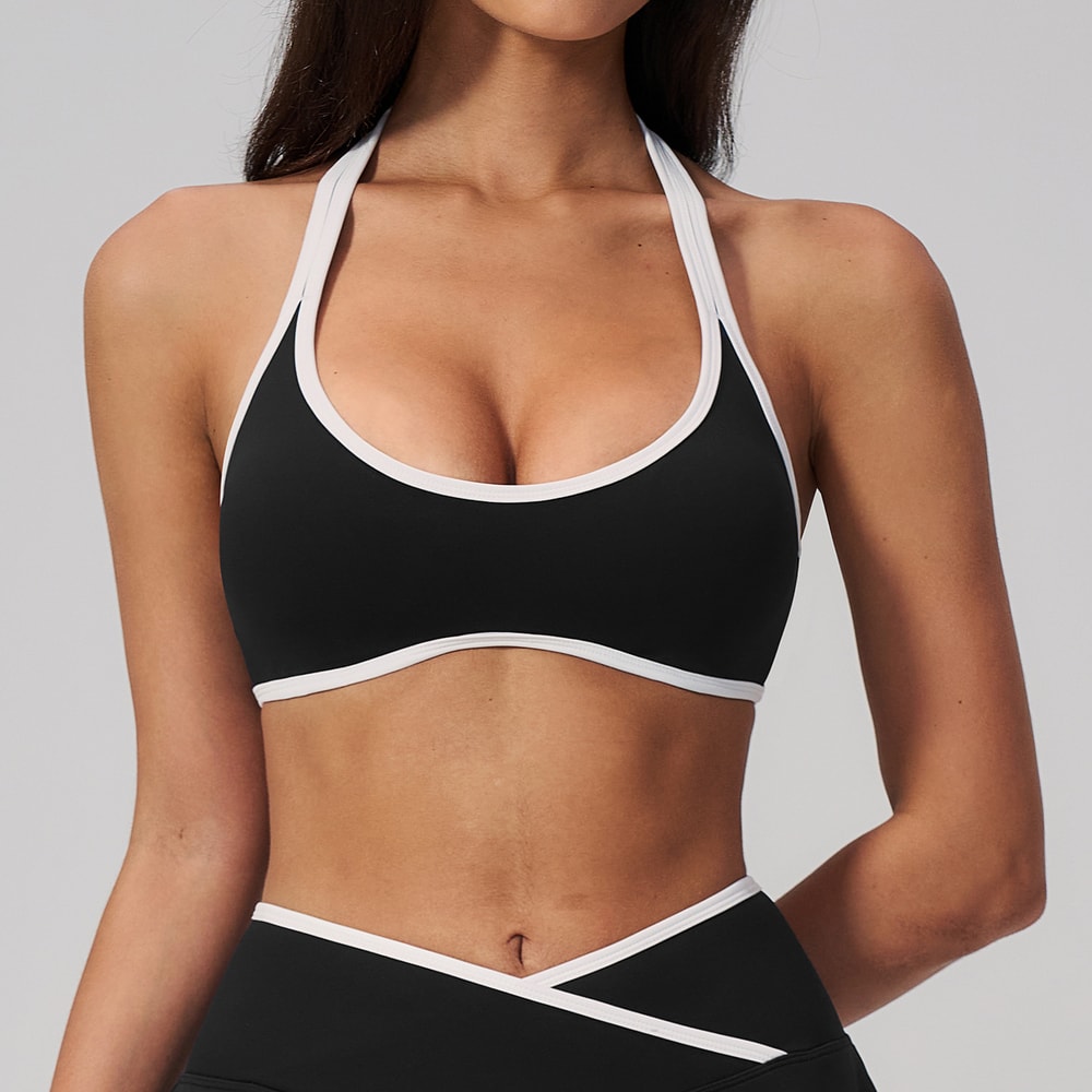 High Support Sports Bra for Women – Open Back Gym & Running Workout Bra with Push Up Design