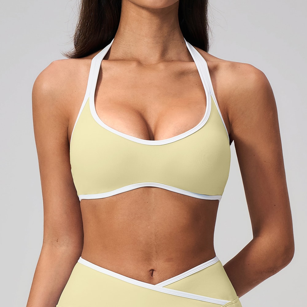 High Support Sports Bra for Women – Open Back Gym & Running Workout Bra with Push Up Design