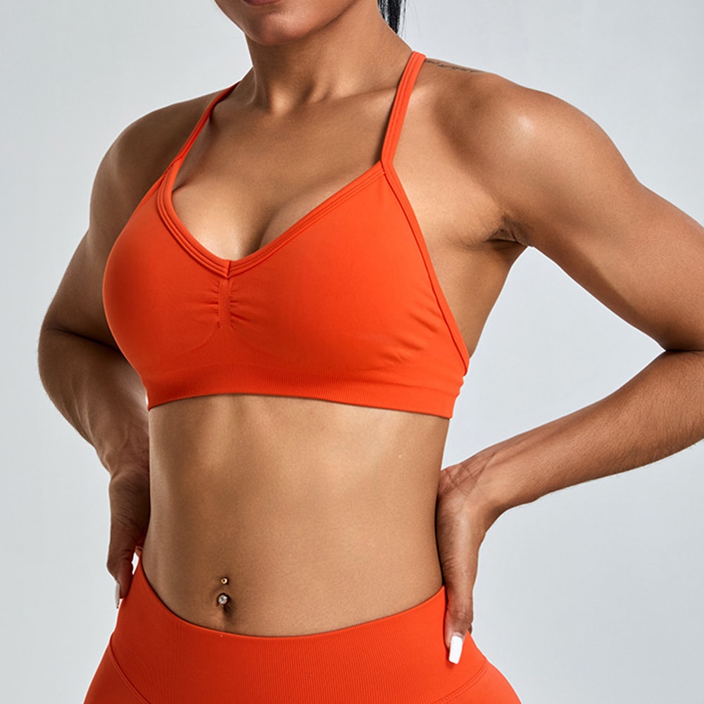 High Support Seamless Sports Bra for Women – Adjustable Push Up Fitness Tank Top